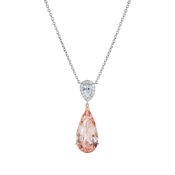 Burlington Morganite and Diamond Pendant 