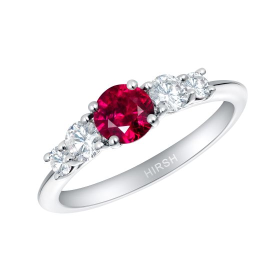 Cinq Ruby and Diamond Ring