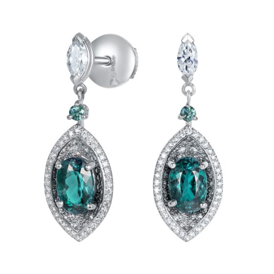 Cleopatra Alexandrite and Diamond Earrings 