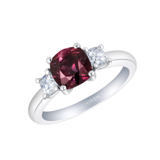 Trio Colour-change Purple Sapphire Ring