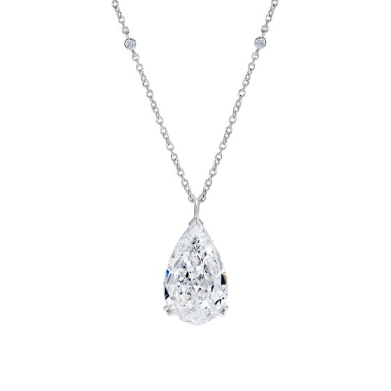 Solitaire Pear Shape Diamond Pendant