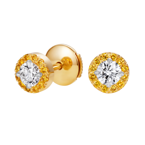 Regal Diamond and Yellow Diamond Earrings