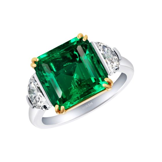 Extremely Rare Colombian Emerald Trio Ring
