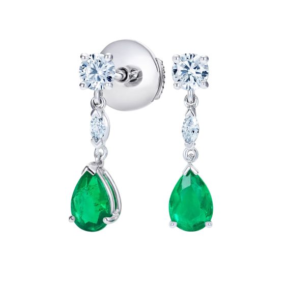 Grafton Emerald and Diamond Drop Earrings