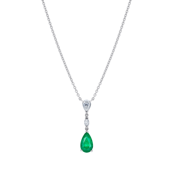 Grafton Emerald and Diamond Drop Pendant