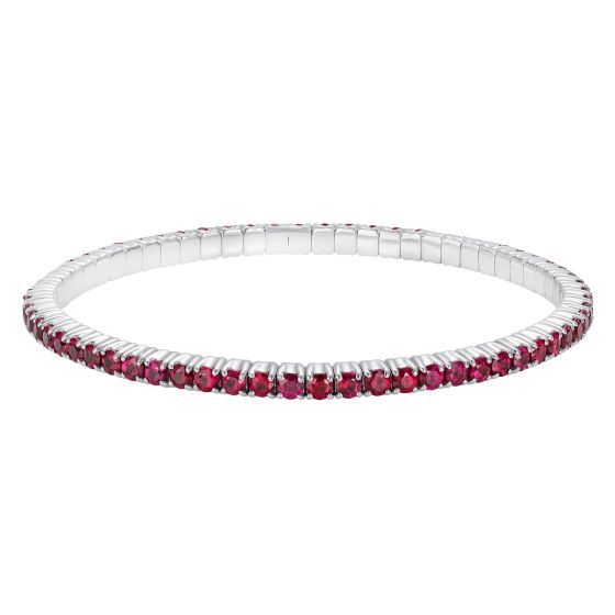 Large Advantage Ruby Bracelet in White Gold