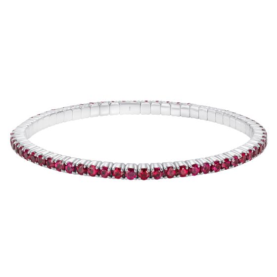 Large Advantage Ruby Bracelet in White Gold