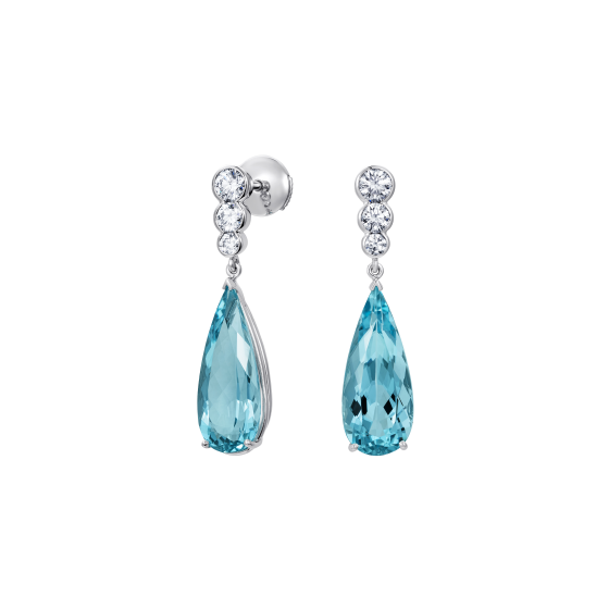 Regent Aquamarine and Diamond Earrings 