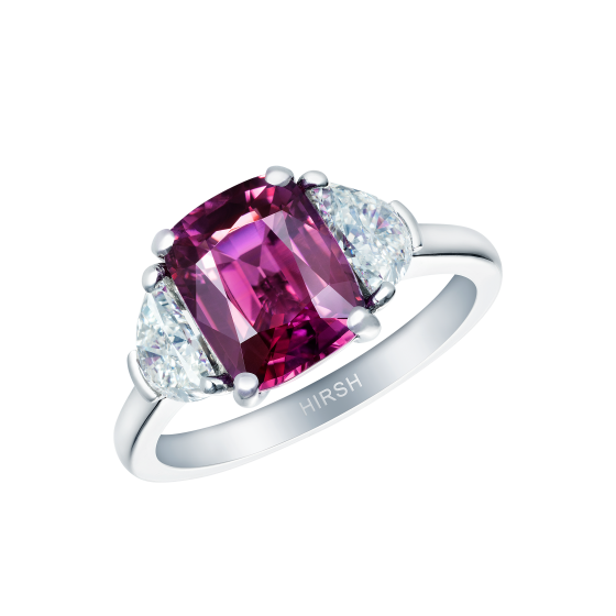 Trio Ring with Magenta Sapphire