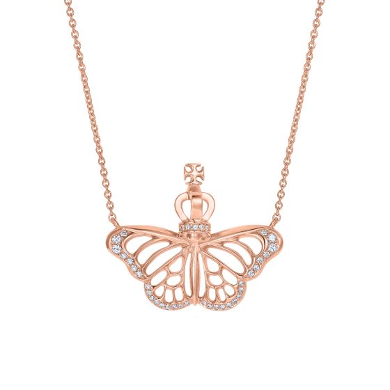 Monarch Butterfly Rose Gold Pendant