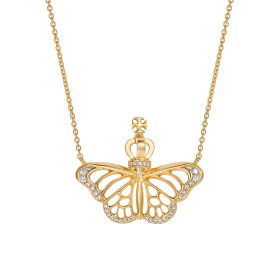 Monarch Butterfly Yellow Gold Pendant