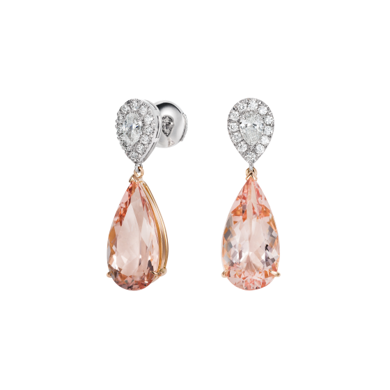 Burlington Morganite and Diamond Earrings
