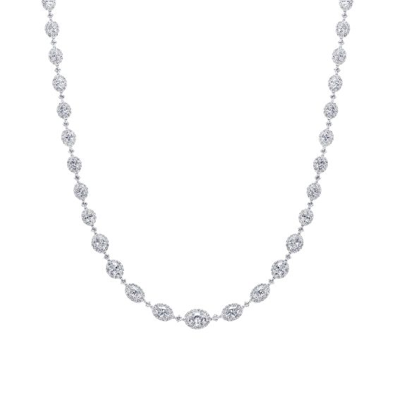 Regal Oval Diamond Necklace