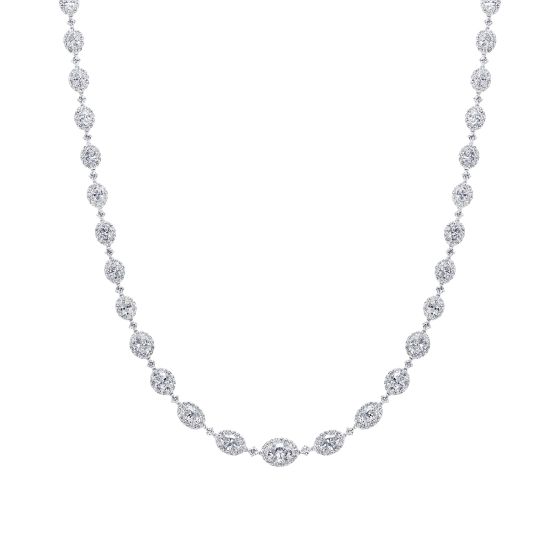 Regal Oval Diamond Necklace
