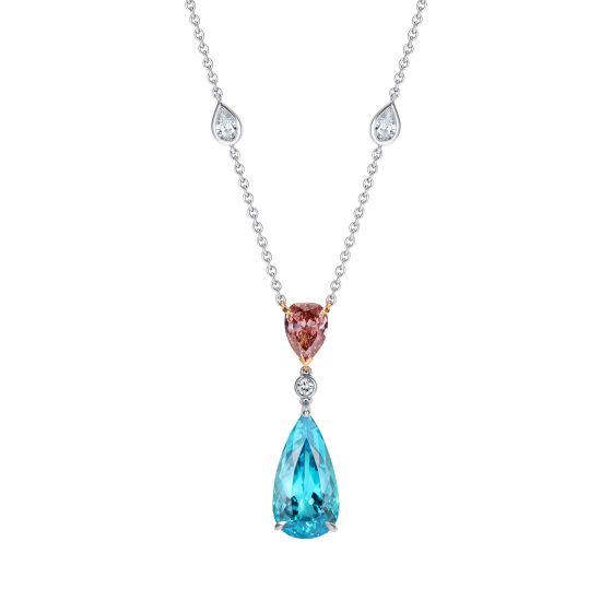 Mayfair ParaÍba Tourmaline and Pink Diamond Necklace