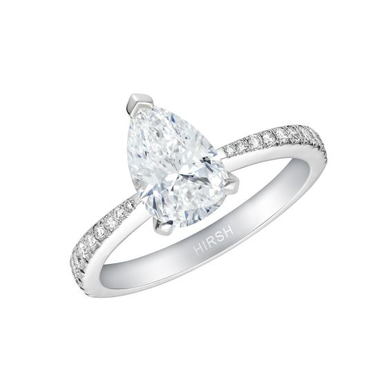 Reflection Ring with Pear Shape Diamond