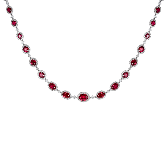 Regal Ruby and Diamond Necklace