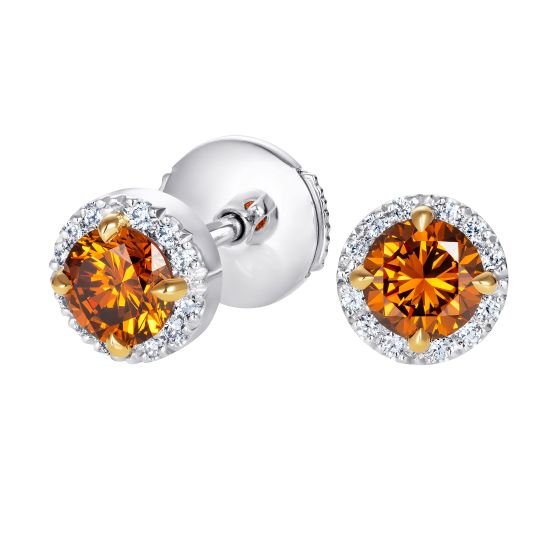 Regal Orange Diamond Earrings