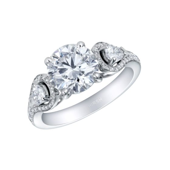 2 carat diamond cocktail ring with side stones set in platinum