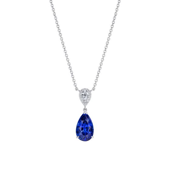 Burlington Royal Blue Sapphire and Diamond Pendant