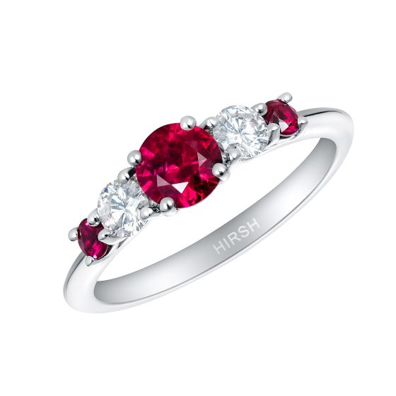 Cinq Ruby and Diamond Ring