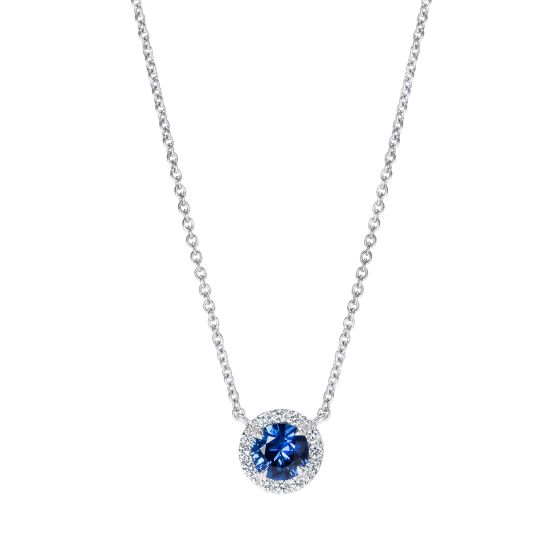 Regal Sapphire and Diamond Pendant