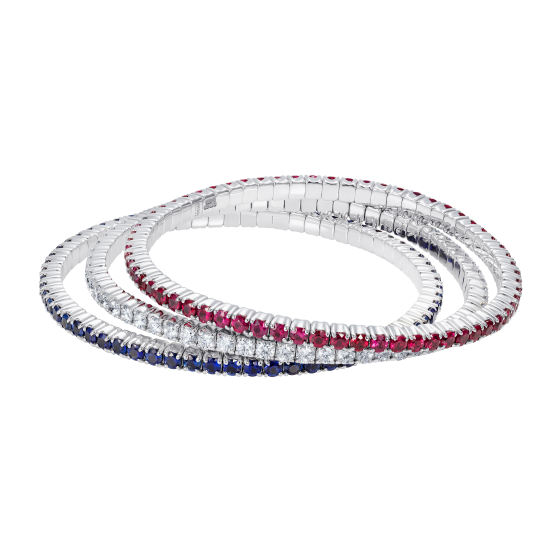 Large Advantage Bracelet Set in Sapphire, Diamond and Ruby