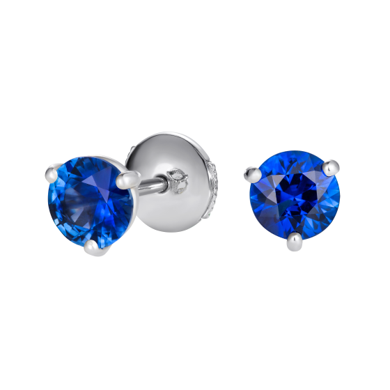 Solitaire Sapphire Stud Earrings 