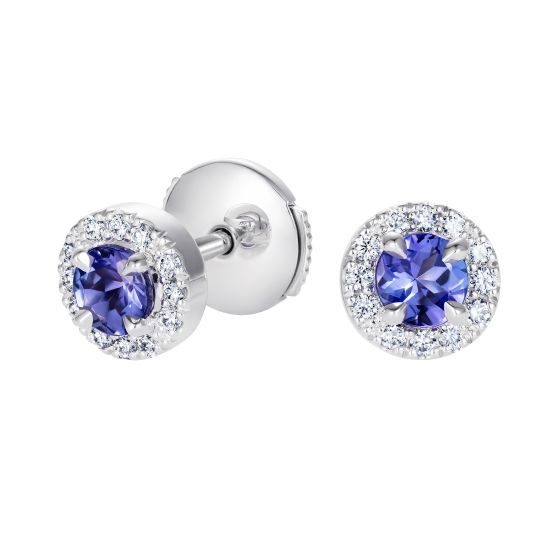 Regal Tanzanite and Diamond Earrings 