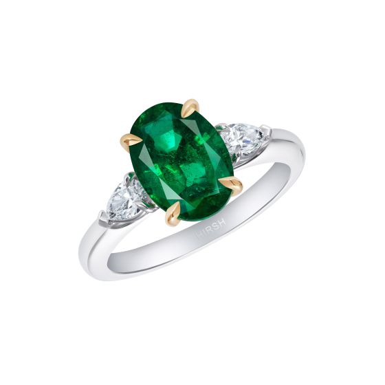 Trio Oval Emerald Ring