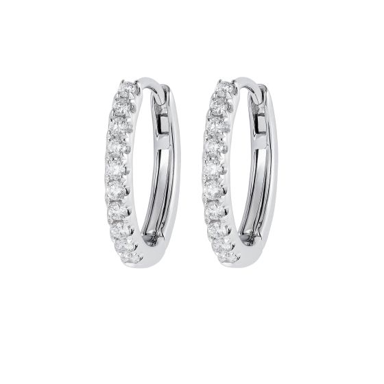 Hoop White Gold Diamond Earrings 